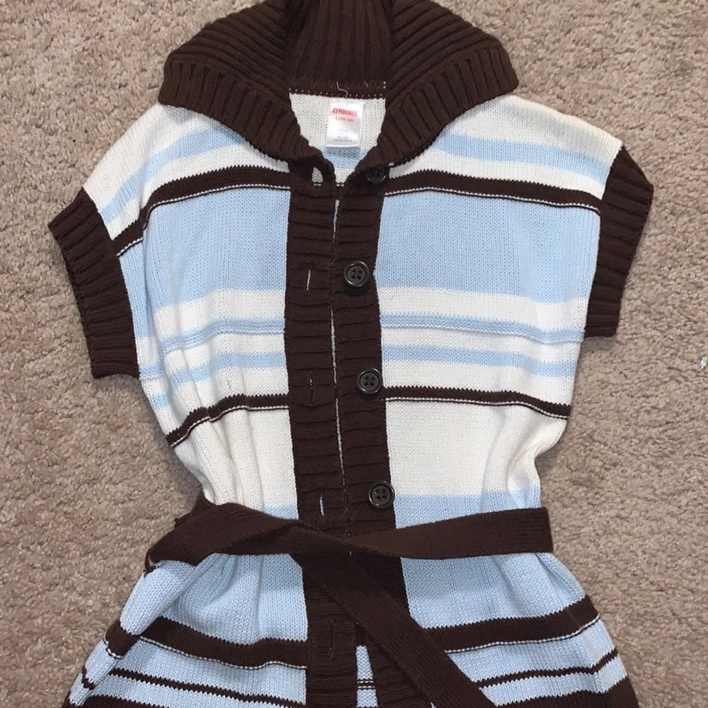 Gymboree‎ Girls Striped Back Belted Sweater-Vest